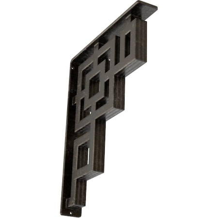 Ekena Millwork Eris Wrought Iron Bracket, (Triple center brace), Antiqued Warm Silver 2"W x 12"D x 15"H BKTM02X12X15TERAWS